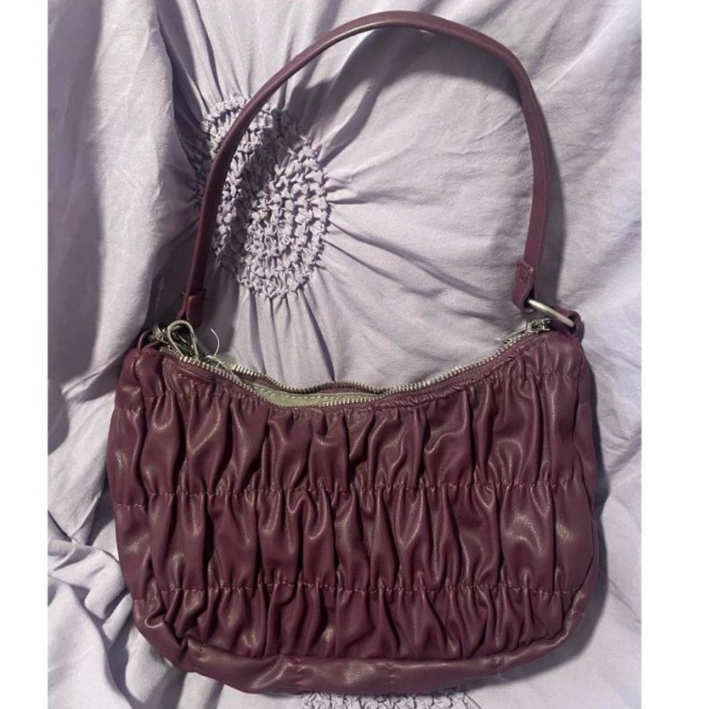 Plum purple ruched shoulder bag